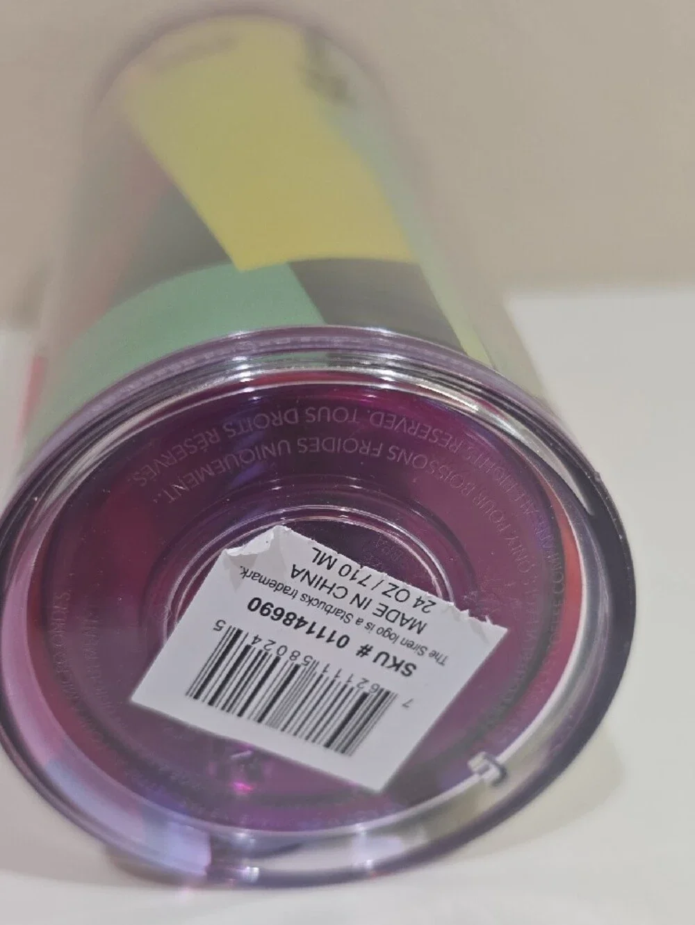 Starbucks Purple and Orange Illustrated Plastic Tumbler with Straw